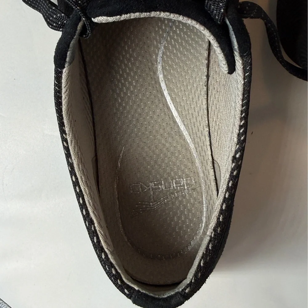 Dansko Elise Black Mesh Suede Lace Up Walking Sneakers Womens 40 US 9.5-10